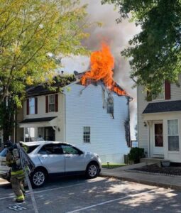 2-Alarm Townhouse Fire in Waldorf Under Investigation, One Firefighter Transported with Minor Injuries