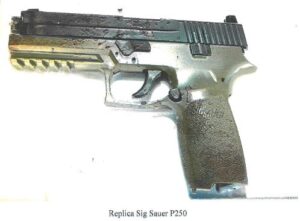 The Sig Sauer P250 replica gun that was used by Peyton Ham the day he Shot and Killed by Police