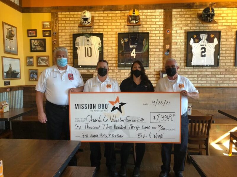 Mission BBQ Makes Generous Donation to Charles County Volunteer Fire/EMS