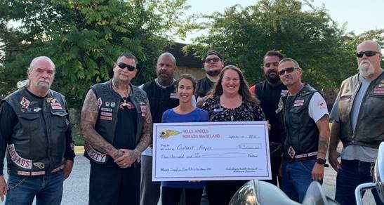 Calvert Hospice Receives Generous Donation from the Hells Angels Maryland Car and Bike Show