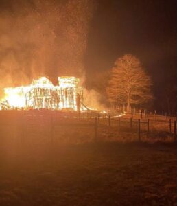 No Injuries Reported After Livestock/Equipment Barn Catches Fire in Mechanicsville
