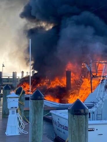 No Injuries Reported After Boat Fires at Rod ‘N’ Reel Marina in Chesapeake Beach