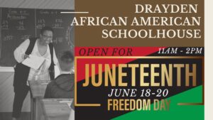 Department of Recreation & Parks’ Museum Division and the Unified Committee for Afro-American Contributions Offer Public Open Houses for Juneteenth Weekend at the Drayden African American Schoolhouse