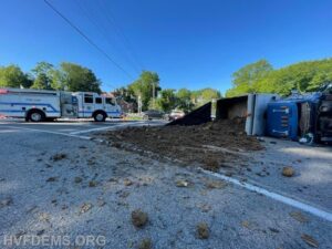 No Injuries Reported After Dump Truck Overturns in Bryantown