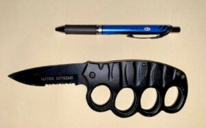 Brass Knuckles with Blade Recovered from McDonough High School Student