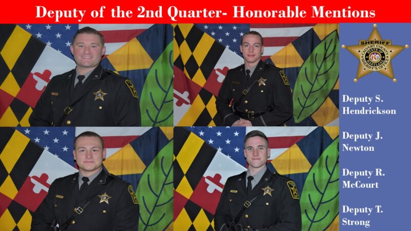 Calvert County Sheriff’s Office Honors Deputies of the 2nd Quarter