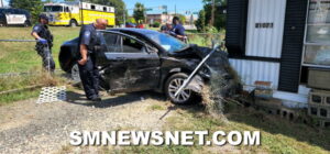 One Injured After Vehicle Strikes Guardrail and Residence in Lexington Park