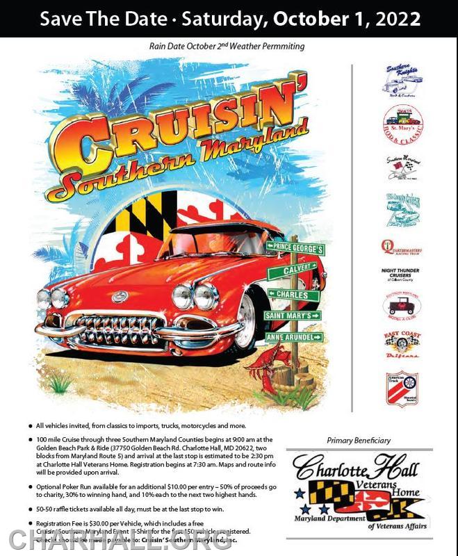 Charlotte Hall Veterans Home Announce Cruisin SOMD to be held