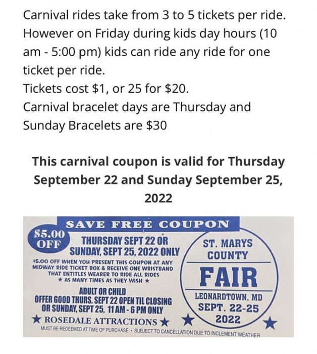 St Mary'S County Fair 2024 Tickets Tandy Sydney