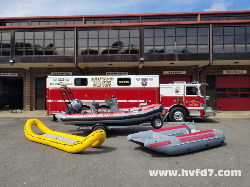 Hollywood Volunteer Fire Department is Proud to Announce Three New Water Rescue Rafts