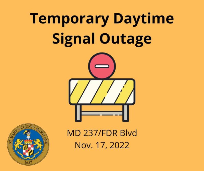 Temporary Daytime Signal Outage at Chancellors Run Road and FDR Boulevard Intersection on Thursday, Nov. 17th