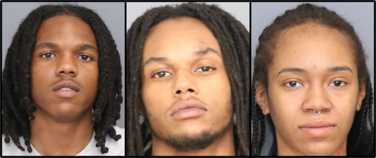 Jalonni La Monte Agee, 20, of Indian Head; Dontre Marquise Bryant, 23, of Suitland; and Shaniya Monet Hutchins, 21, of Lanham