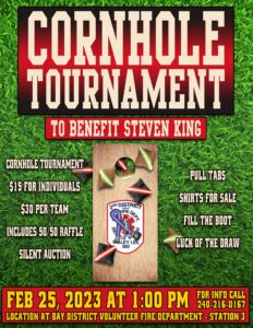 Cornhole Tournament, Silent Auction, and More to Benefit Southern Maryland Firefighter Steven King