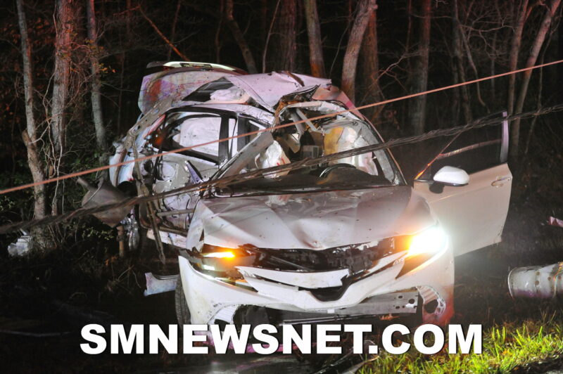 One Transported to Trauma Center After Vehicle Strikes Utility Pole in Lexington Park