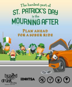 Driver Sober This St. Patrick’s Day! “Buzzed Driving is Drunk Driving” Safety Message