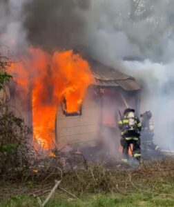 Firefighters Respond to Abandoned House on Fire in Prince Frederick