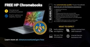 Fast TRAC Program to Offer FREE HP Chromebooks for Eligible Community Members in St. Mary’s County