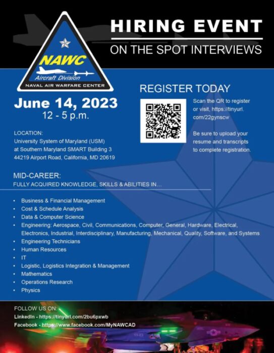 Southern Maryland’s Leading Employer Holding LargestEver Hiring Event