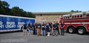 Ridge Volunteer Fire Department Receives Donated Drinking Water from Anheuser-Busch to Support Response Efforts