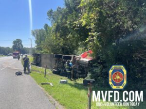 VIDEO: One Transported After Semi-Truck Overturns in Mechanicsville