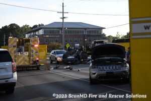 Two Transported with Minor Injuries After Serious Four Vehicle Collision in Great Mills