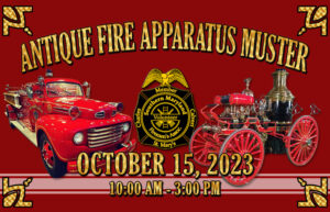 Southern Maryland Volunteer Fireman’s Association Antique Fire Apparatus Muster on Sunday, October 15th, 2023