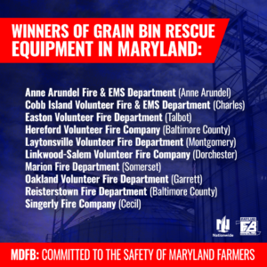 10 Maryland Fire Departments Win Life-Saving Grain Rescue Tube Equipment