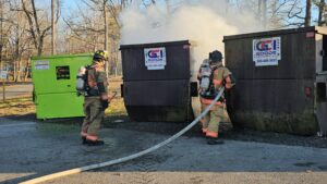Second District Firefighters Respond to Dumpster Fire at Take It Easy Campground