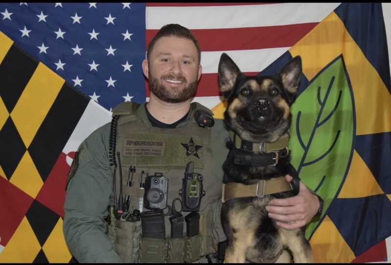 Calvert County Sheriff’s Office Proudly Introduces New K9 Team DFC Hendrickson and K-9 Atlas