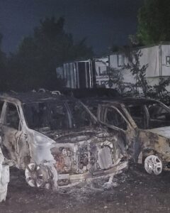 12 Vehicles Destroyed and One Firefighter Injured After Fire in Waldorf