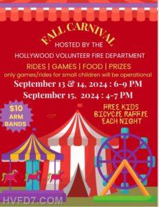 Join us for the Hollywood Volunteer Fire Department Fall Carnival!