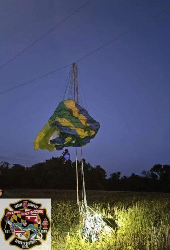 Paraglider Flown to Trauma Center After Striking Power Lines While Landing in Chaptico