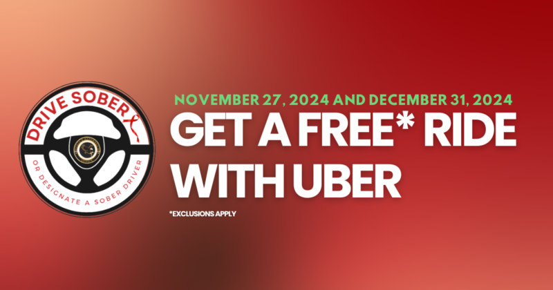 Charles County State’s Attorney’s Office Offers Free Uber Rides on Thanksgiving Eve and New Year’s Eve as Part of Annual “Drive Sober” Initiative