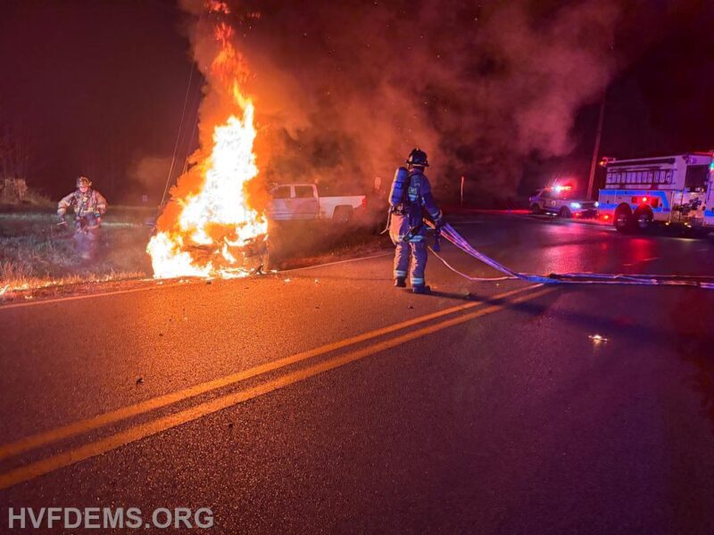 Two Transported to Trauma Center After Serious Motor Vehicle Collision with Fire in Hughesville