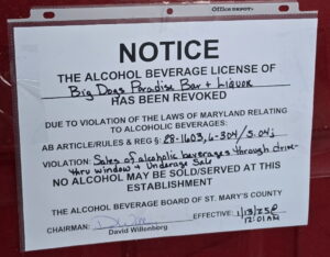 St. Mary’s County Bar Closes After Murder Investigation Uncovers Multiple Alcohol Violations