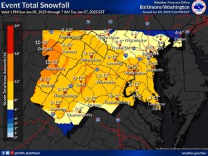 UPDATE: Snowfall Estimates Increase for Maryland’s Incoming Winter Storm: The Latest to Know