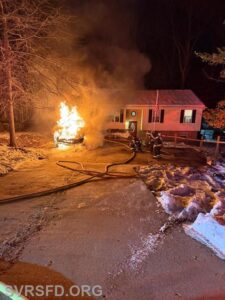 Firefighters Respond to Vehicle Fire Threatening Residence in Lusby