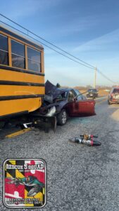 One Injured After Rear-Ending School Bus in Bushwood, No Bus Occupants Injured