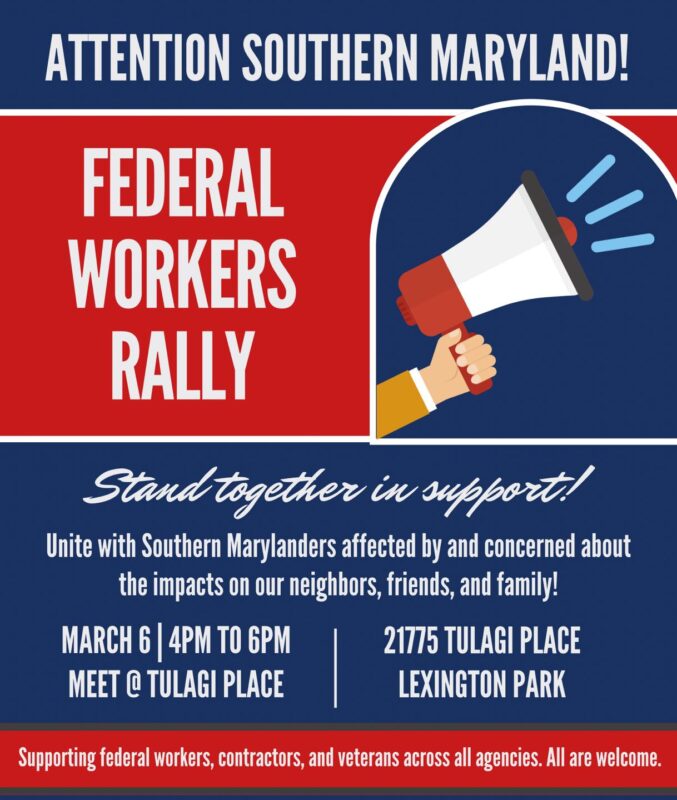 Federal Workers Rally in Lexington Park Taking Place Today from 4 to 6 Across from Pax River Gate 2