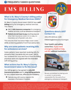 St. Mary’s County Government Reaffirms Commitment to Soft Billing Policy for Emergency Medical Services