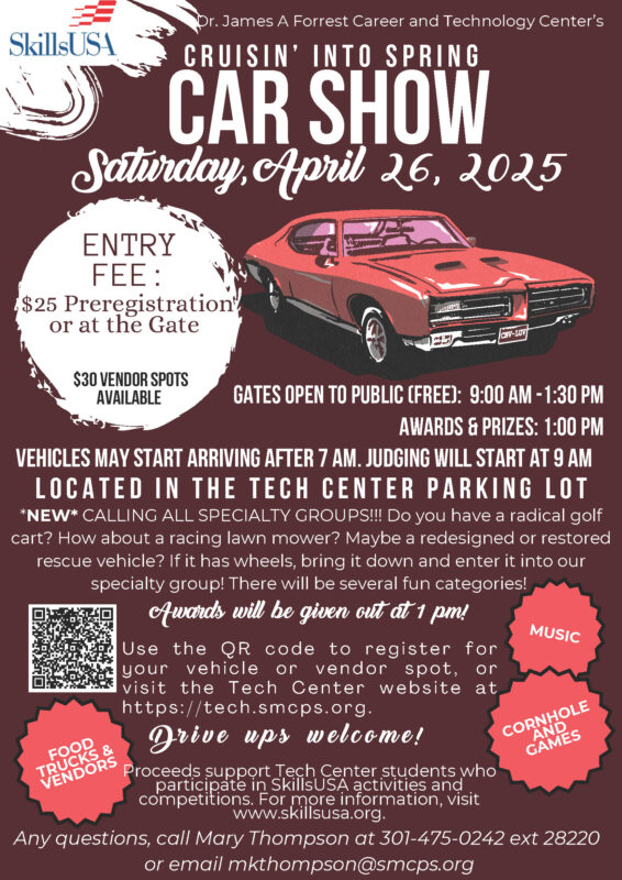Forrest Center Hosting Annual SkillsUSA Cruisin’ Into Spring Car Show April 26th, 2025