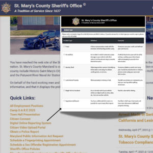 St. Mary’s County Sheriff’s Office Makes It Easier for Community Members to File Simple Police Reports