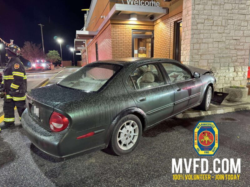 One Transported to Trauma Center After Vehicle Strikes Building in Charlotte Hall