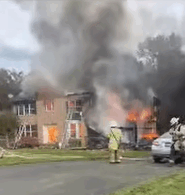 Firefighters from Calvert and Anne Arundel County on Scene of 2-Alarm House Fire in Owings