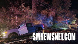 One Injured After Vehicle Strikes Pole, Causing Fire and Power Outage in Park Hall