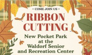 Ribbon Cutting for New Pocket Park at Waldorf Senior and Recreational Center on Nov. 19