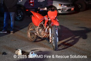 18-Year-Old on Dirt Bike Flown to Trauma Center After Being Struck by Vehicle in Lexington Park