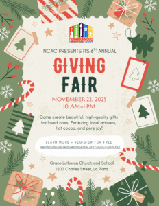6th Annual Giving Fair on Saturday, November 22nd, 2025, at Grace Lutheran Church Family Life Center in La Plata