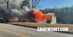 Firefighters on Scene of Fully Engulfed Trailer in Mechanicsville