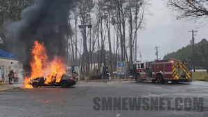 VIDEO: No Injuries Reported After Vehicle Fire in Lexington Park